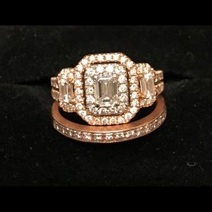 Rose Gold Engagement Ring&Rose Gold Wedding Band